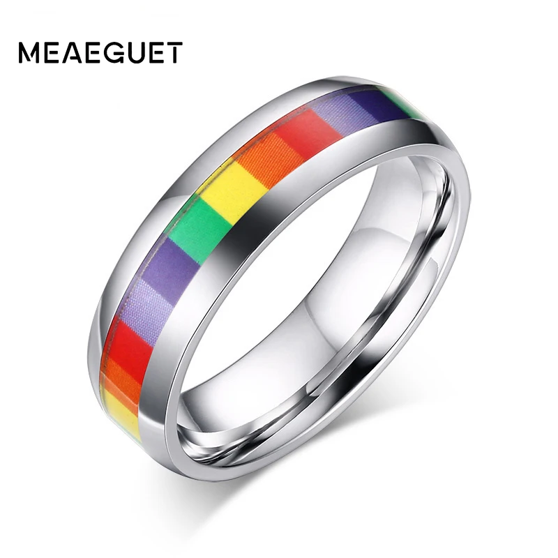 Модные женские радужные кольца Meaeguet свадебные из нержавеющей стали ювелирные