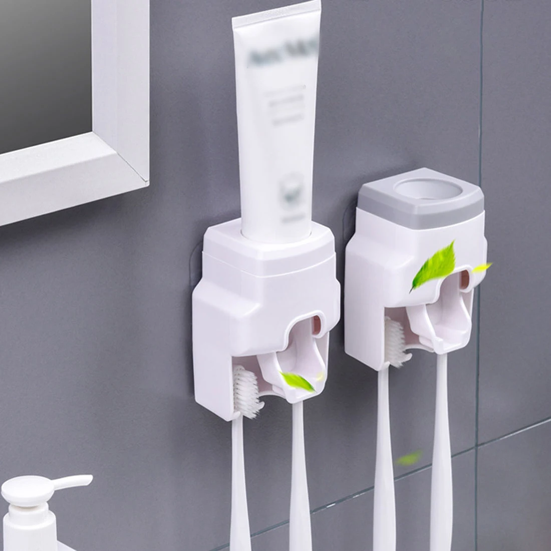 

Wall Mount Automatic Toothpaste Dispenser Bathroom Accessories Waterproof Lazy Toothpaste Squeezer Toothbrush Holder 4 Colors