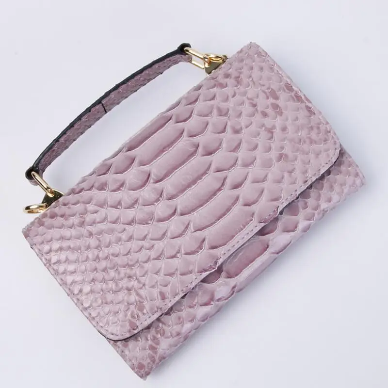 Женская сумка из змеиной кожи питона дизайнерская через плечо с цепочкой 2019|leather