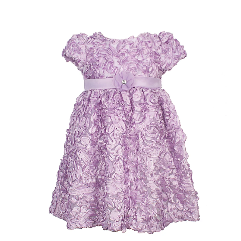 

Yatheen Baby Girl Party Dress 12M-24M Fit-And-Flare 3D Floral Belt Button Closure Dress Kids Dresses For Girls