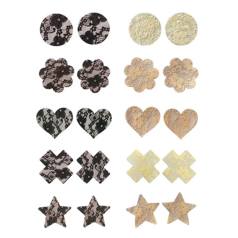 

10pairs Invisible Nipple Stickers Sexy Lace Disposable Nipple Cover Women Self Adhesive Seamless Chest Breast Lift Overlays