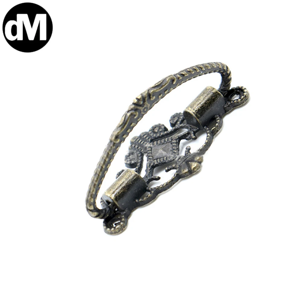 

DM Antique Designed 48*25mm Bronze Drawer Woodbox Handle Zinc Alloy Decorative Kitchen Cabinets Drawer Cupboard Kitchen Handles