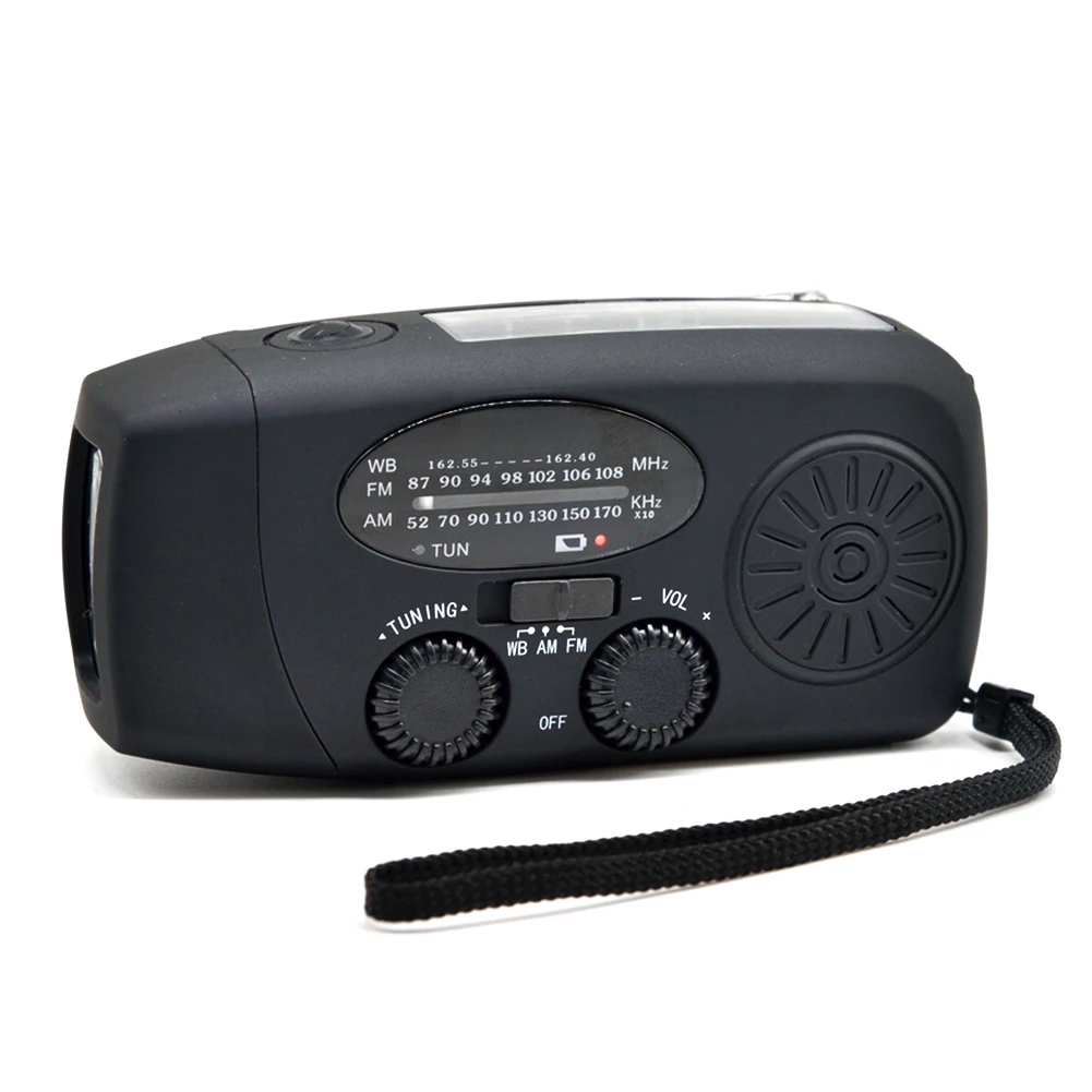 

1000mAh Emergency Hand Crank Weather Radio Solar FM AM NOAA Weather Radio Hand Crank Outdoor Torch Power Bank Set