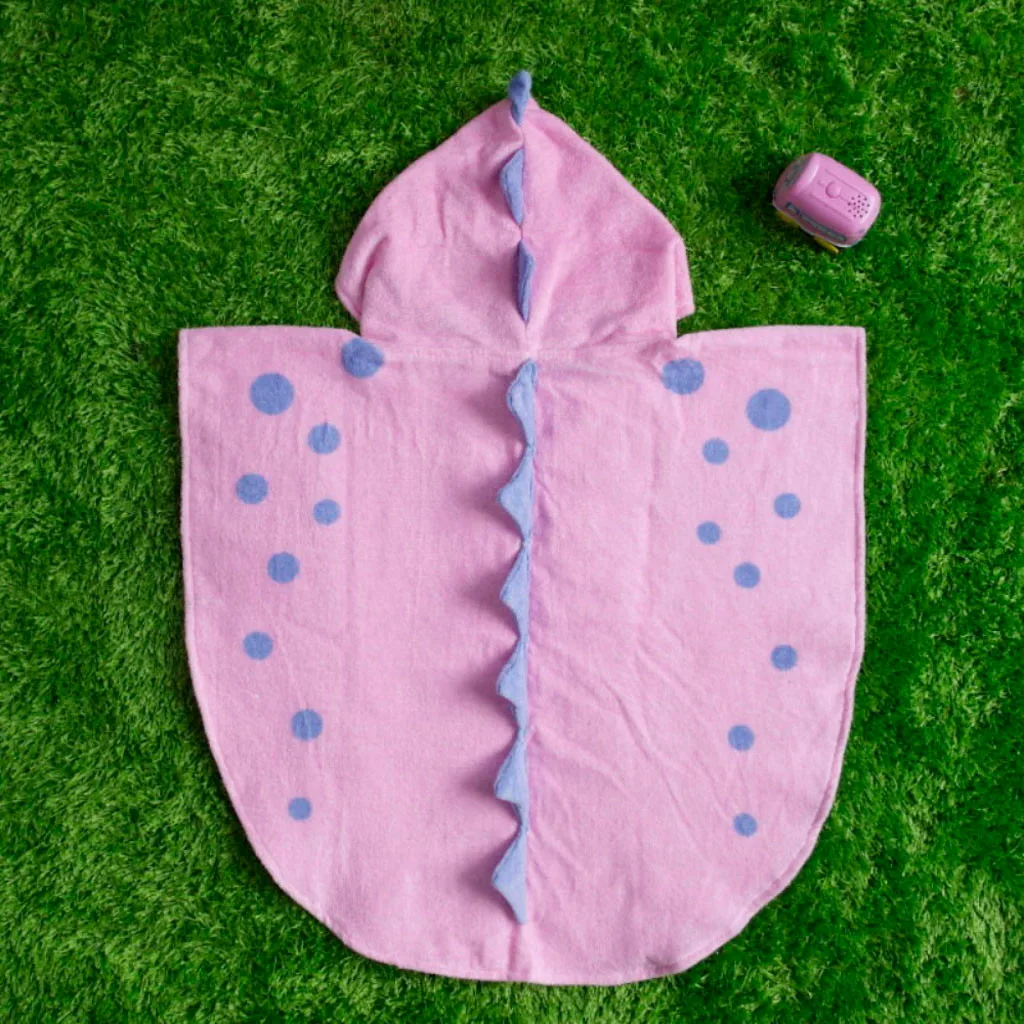 Мягкое детское пончо с капюшоном и мультяшным динозавром для мальчиков девочек