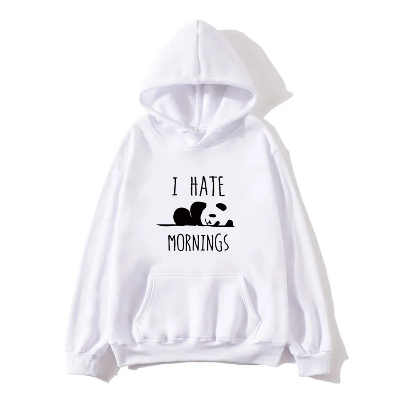 

100%COTTONBrand sportswear fashion women's long-sleeved hoodies 2020 moletom feminino fleece Panda I HATE
