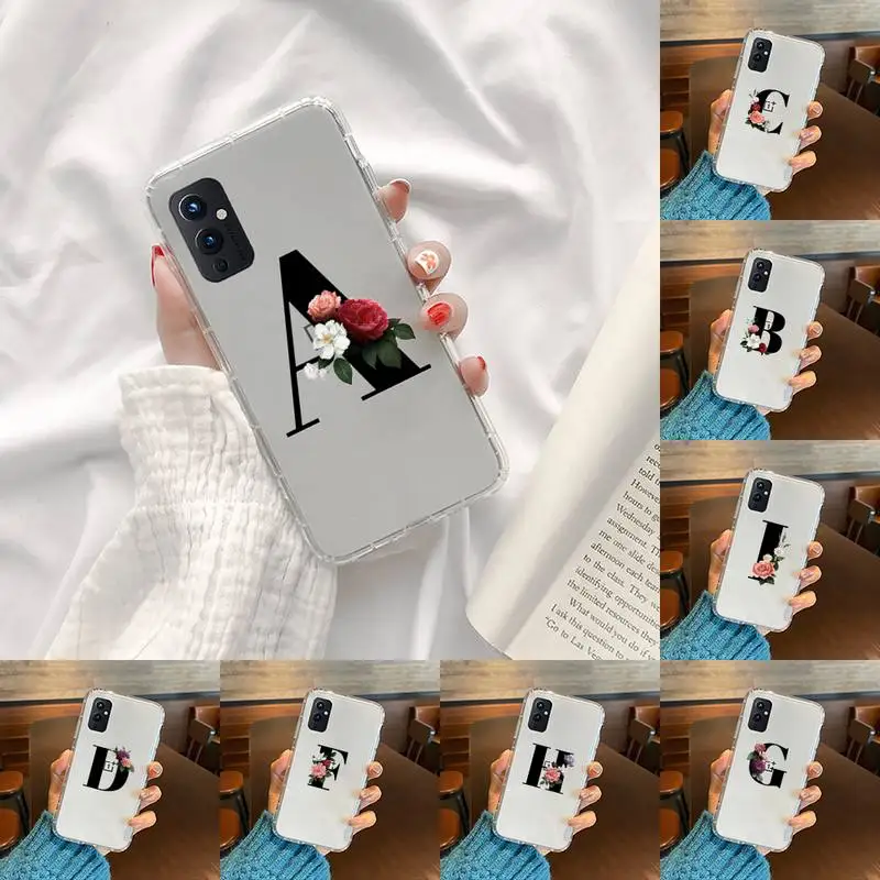 

Alphabet Letter Phone Case Transparent For OnePlus 9 8 7 7t 8t Oppo find X3 X2 reno5 Vivo X60 X50 Pro MeiZu 17 16XS