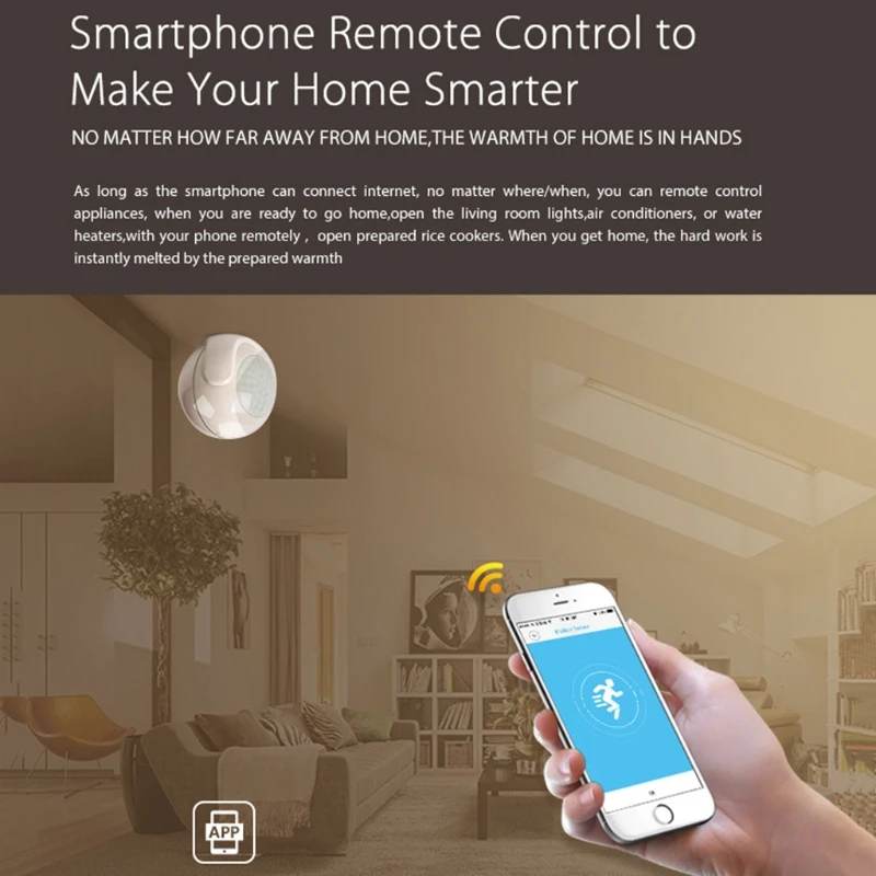 

B2RC Intelligent WiFi Wireless Infrared Alarm Detector APP Remote PIR Motion Sensor