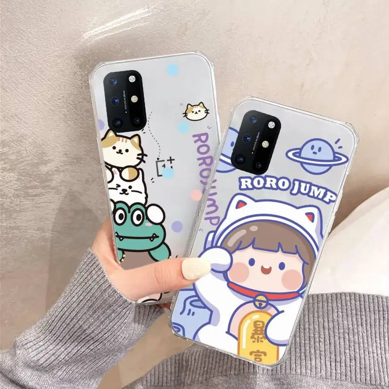 

Cute anime girl snacks Phone Case Transparent for OnePlus 7 9 8 t pro