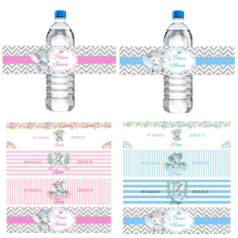 30 шт. персонализированные милые маленькие слоны детская бутылка для воды