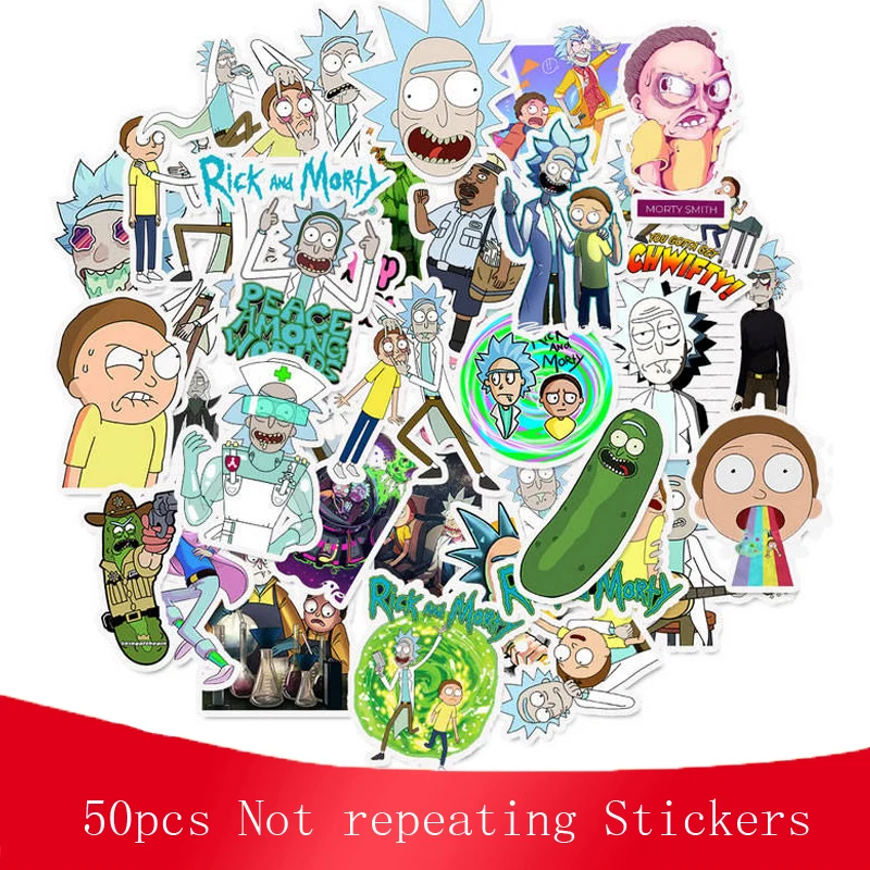 50 шт. мультфильм Рик и Морти водонепроницаемый стикер чемодан для скейтборда