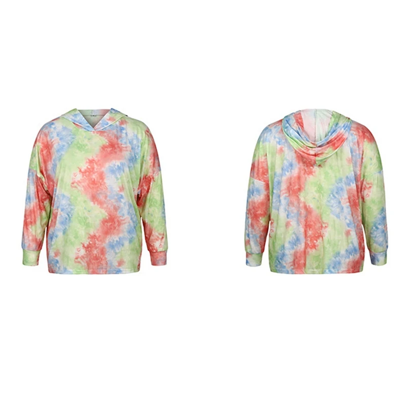 

Plus Size Hoodies Women Tie Dye Sweatshirt Oversized Drawstring Long Sleeve Autumn Women Clothes Streetwear Hoodie