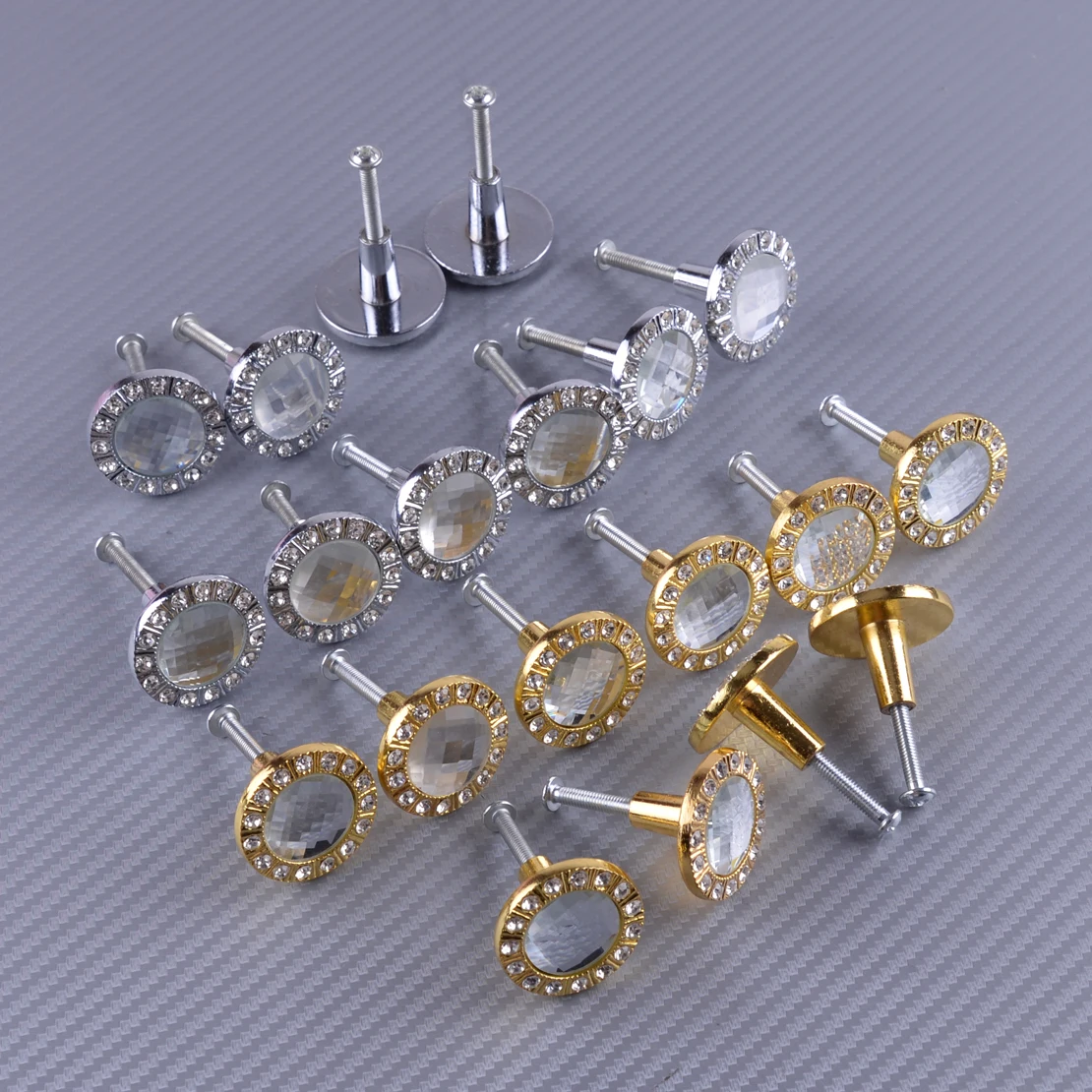 LETAOSK 10 шт. золотистые/серебристые Алмазная форма Хрустальная Стеклянная Ручка