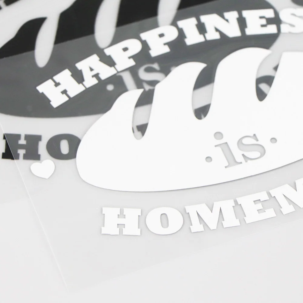 

YJZT 15.4X9.5CM HAPPINESS IS HOMEMADE Vinyl Car Sticker Decal Cartoon Word Pattern Black/Silver 4C-0119