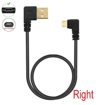 Micro usb левый правый угол 90 градусов USB штекер к зарядный кабель 25 см 50 1 м для