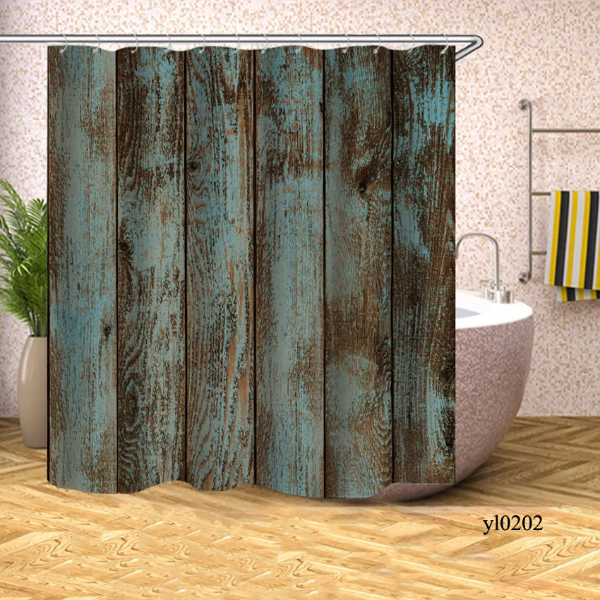 Pattern 10 3D занавеска для душа в ванную, Деревянный Рисунок кирпича, водонепроницаемая занавеска для ванной, занавеска для ванны, крышка для купания, большой широкий 12 крючков - Цвет: Pattern 10