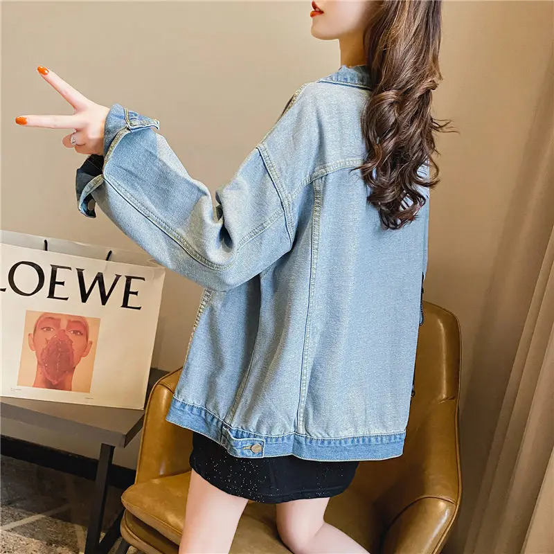 Весна-лето новинка Корейская рубашка пальто свободная джинсовая куртка Женская