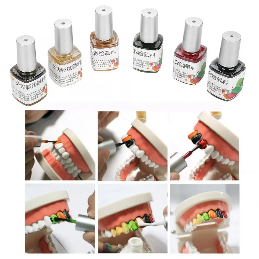 Краска для тела 6 цветов 7 мл цветная Нетоксичная краска рисования зубов пигмент