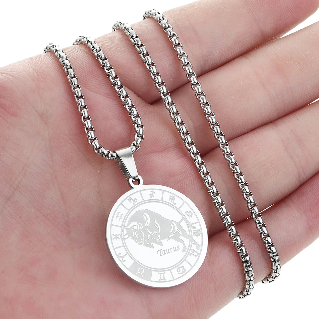 Ожерелье из нержавеющей стали с подвеской в виде знаков зодиака - купить по