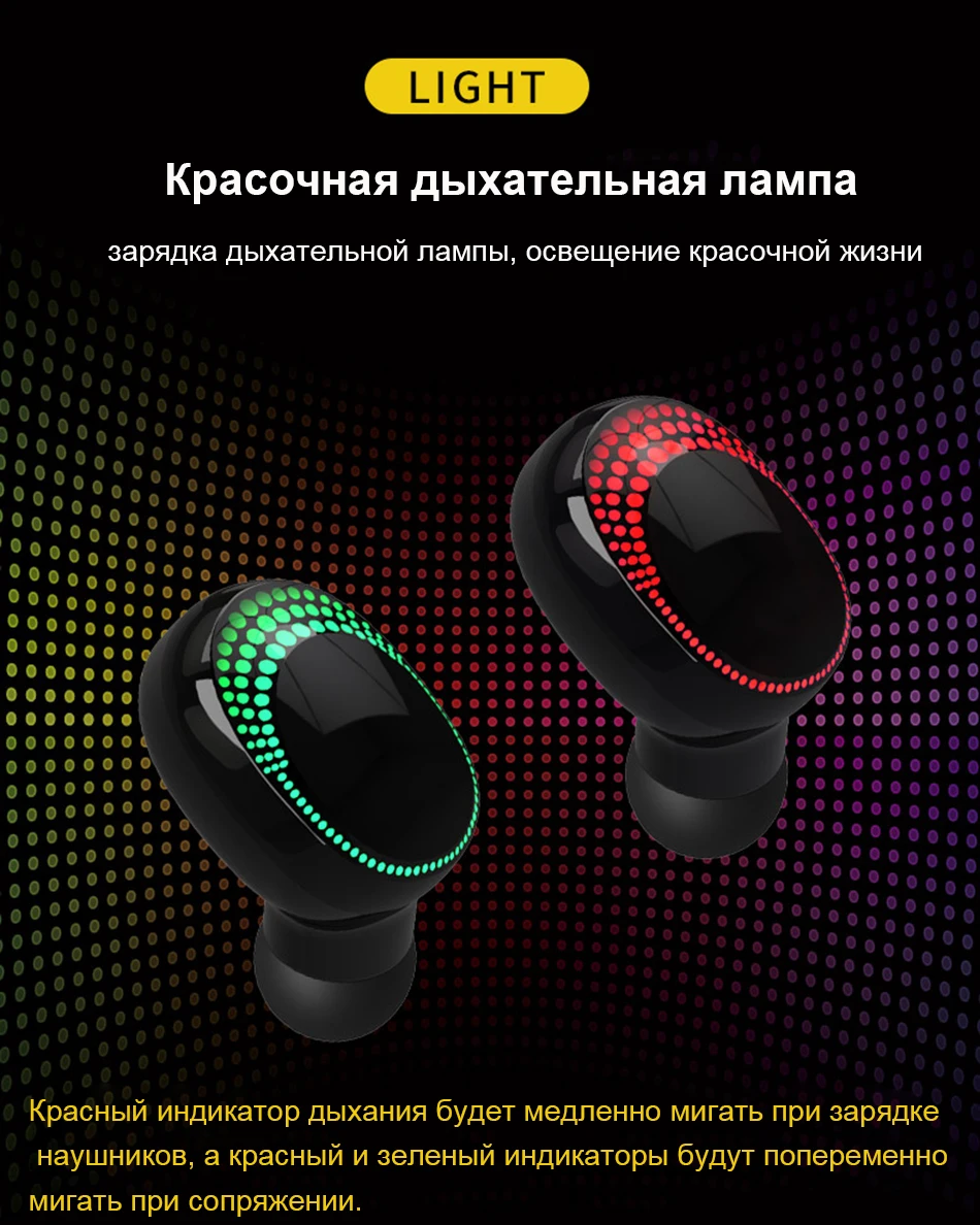 TEBAURRY TWS, беспроводные наушники Bluetooth 5,0, наушники 6D, стерео басовые наушники, мини Беспроводные наушники с емкостью 2200 мАч