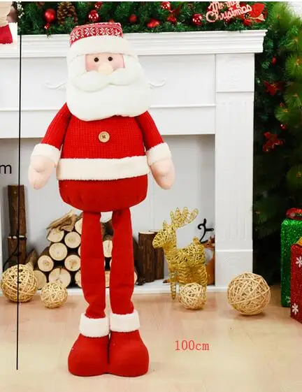 100cm Год 100cm Christmas Dolls Retractable Santa Claus Snowman Elk Toys Figurines Christmas Gift Tree Ornament - Цвет: 100cm