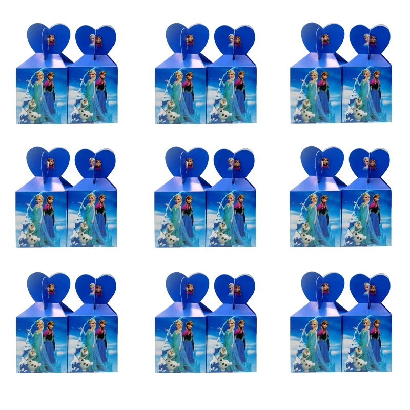 

Disney Frozen Elsa Anna Princess Paper Candy Box Birthday Kids Gift Box Supplies Wedding Party Decoration Baby Shower Gift Boxes