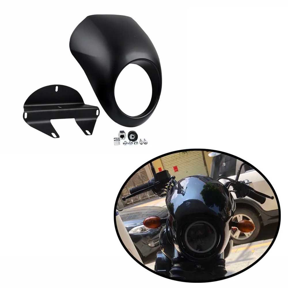 Черная маска - обтекатель для фар с аппаратным передним летящим экраном