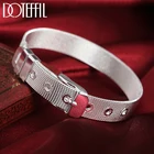 Ремешок DOTEFFIL из стерлингового серебра 925 пробы для мужчин и женщин, браслет для наручных часов, ювелирные украшения для свадьбы, помолвки и вечеринки, 10 мм
