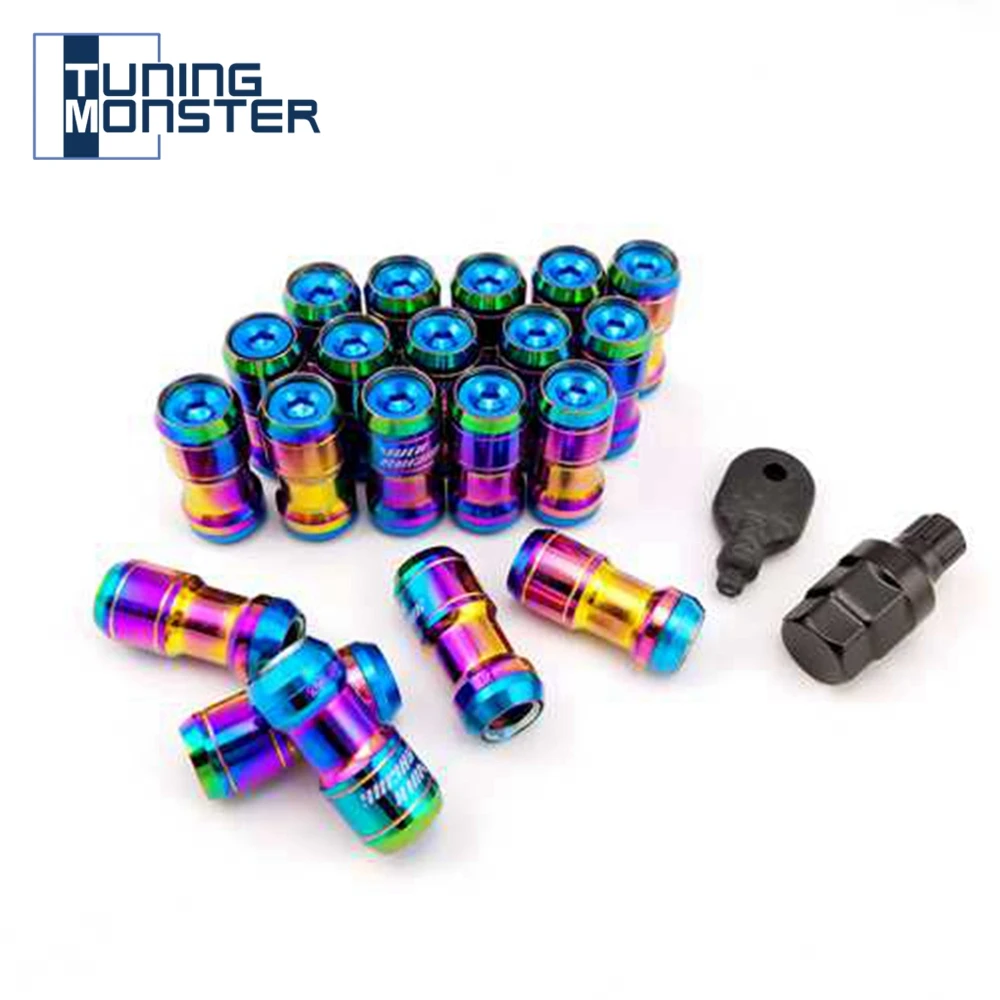 

Tuning Monster Neo Chrome Concealed Heptagon Formula Steel Wheels Lock Lug Nuts M12X1.5/M12x1.25 20PCS Acorn Rim Close End