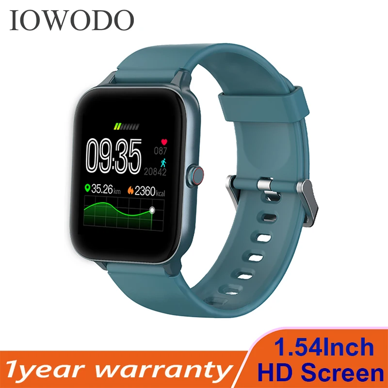 

IOWODO New Smart Watch Bluetooth 1.55" HD GPS Smartwatch Blood Oxygen Sport Bracelet 5ATM Waterproof Swimming Watch 2 lite