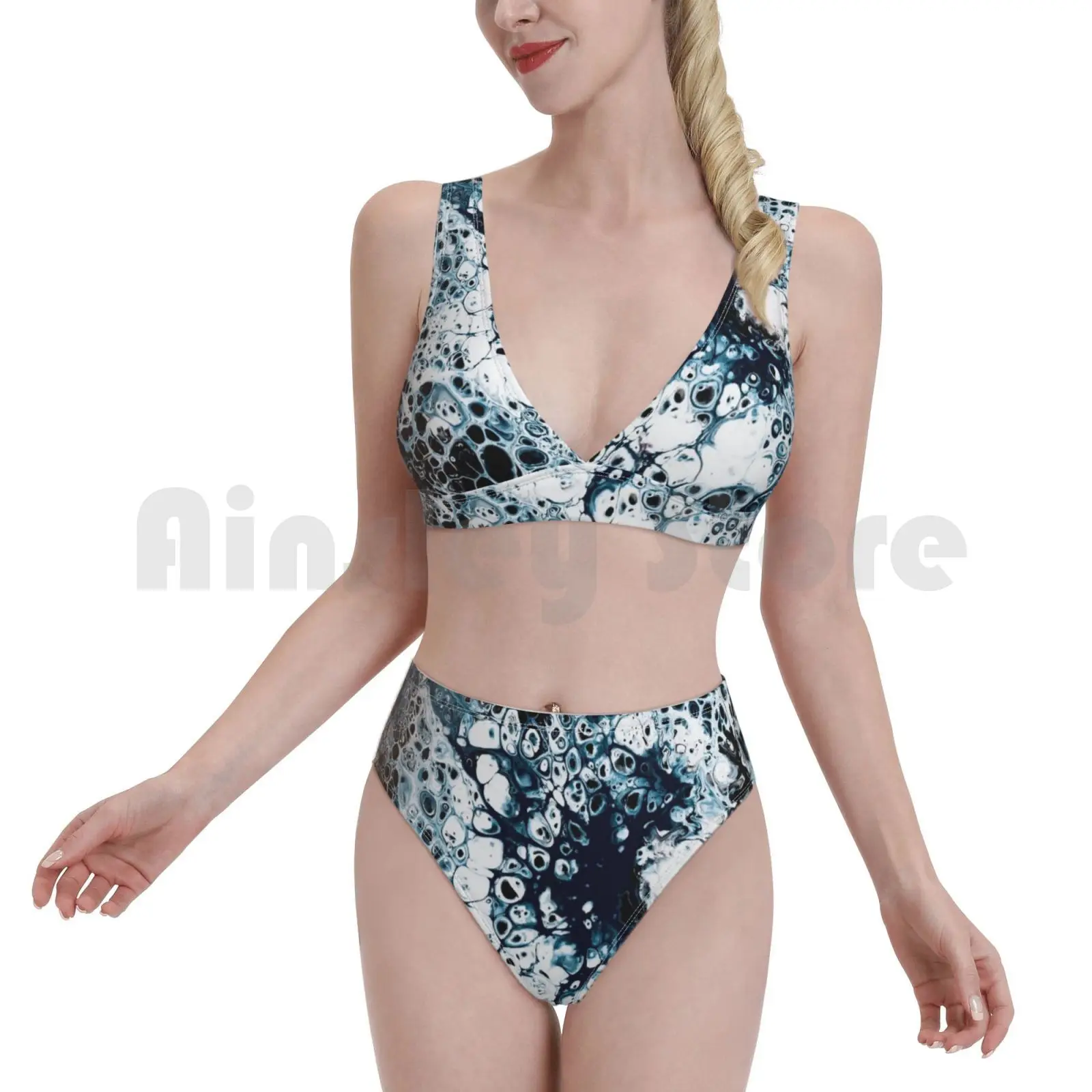 Акриловый купальник с фламинго для рисования (темный) бикини мягкой подкладкой и