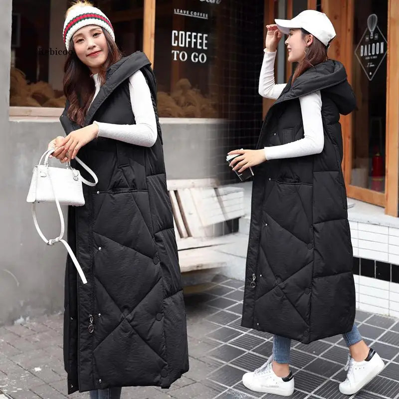 

New Hooded Vests Parkas Fashion Winter Jacket Women Casual Thick Down Cotton Winter Coat Women Warm Waistcoat