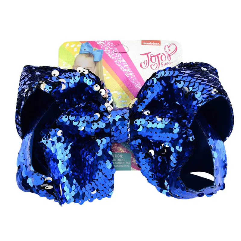 8 &quotJojo Луки с зажимами Блестки для волос заколки девочек ручной работы Grosgrain