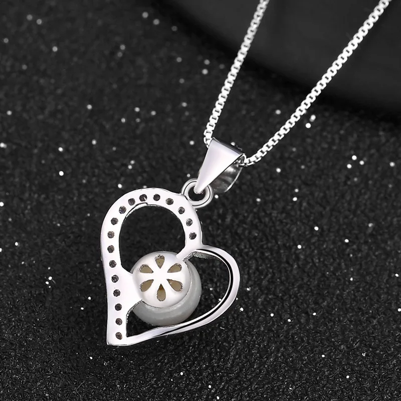 Женское ожерелье с подвеской из серебра 925 пробы жемчугом|Подвески| |