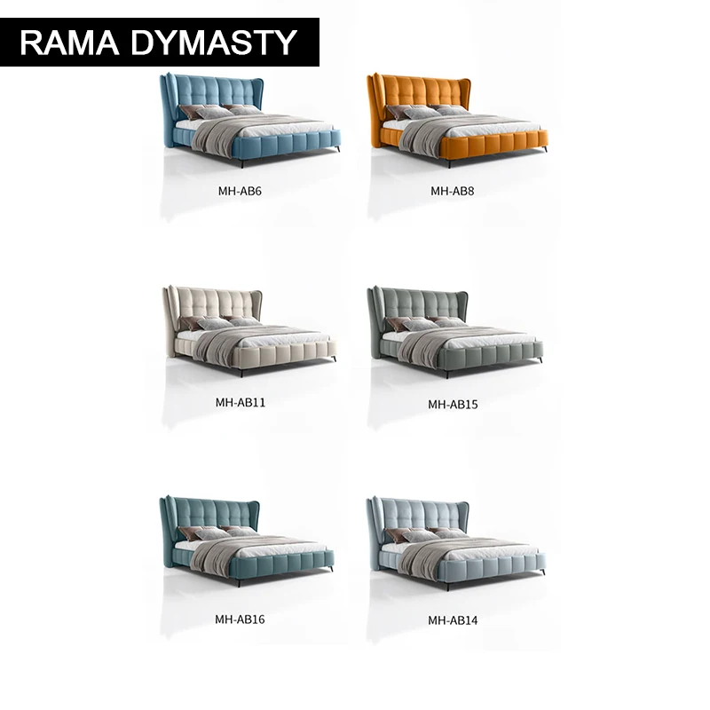 Мягкая кровать RAMA DYMASTY из натуральной кожи современный дизайн Бетт cama модная