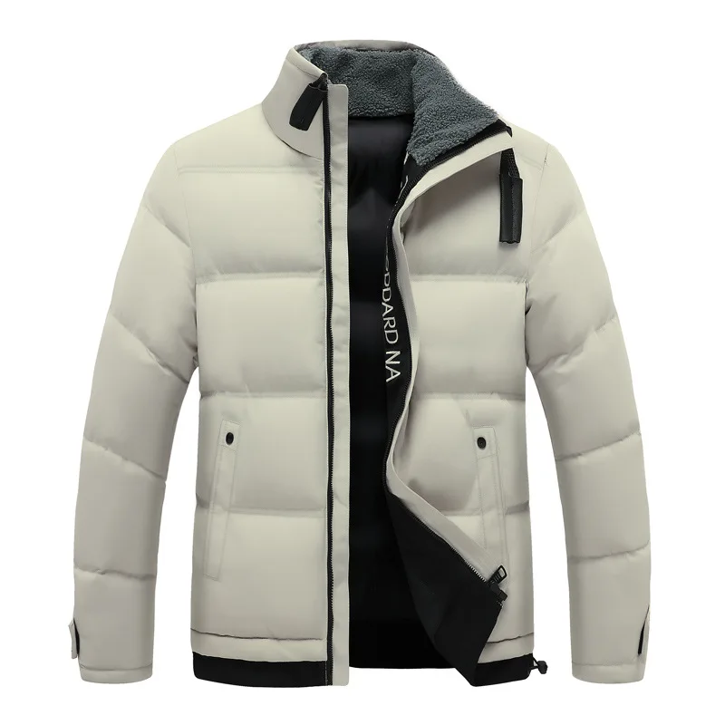 2020 Men's Down Jacket New All-match Warm Cotton Jacket Winter Men's Stand-up Collar Thick Warm Cotton Casual Jacket