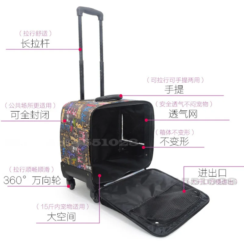 Воздухопроницаемое гнездо для домашних животных с колесный рычаг панорамный