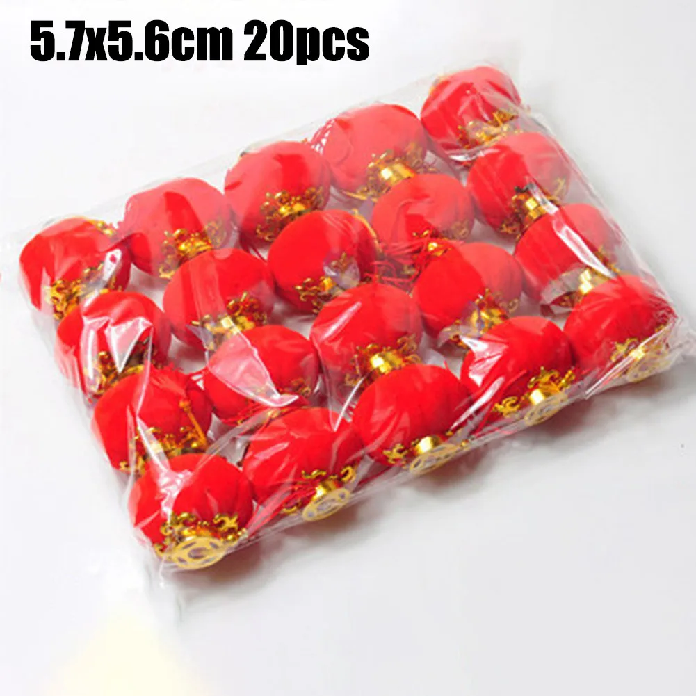 

20/16/9pcs *Small Lantern Decoration Flocking Red Lanterns Chinese New Year DIY Lanterns Wedding Decorations