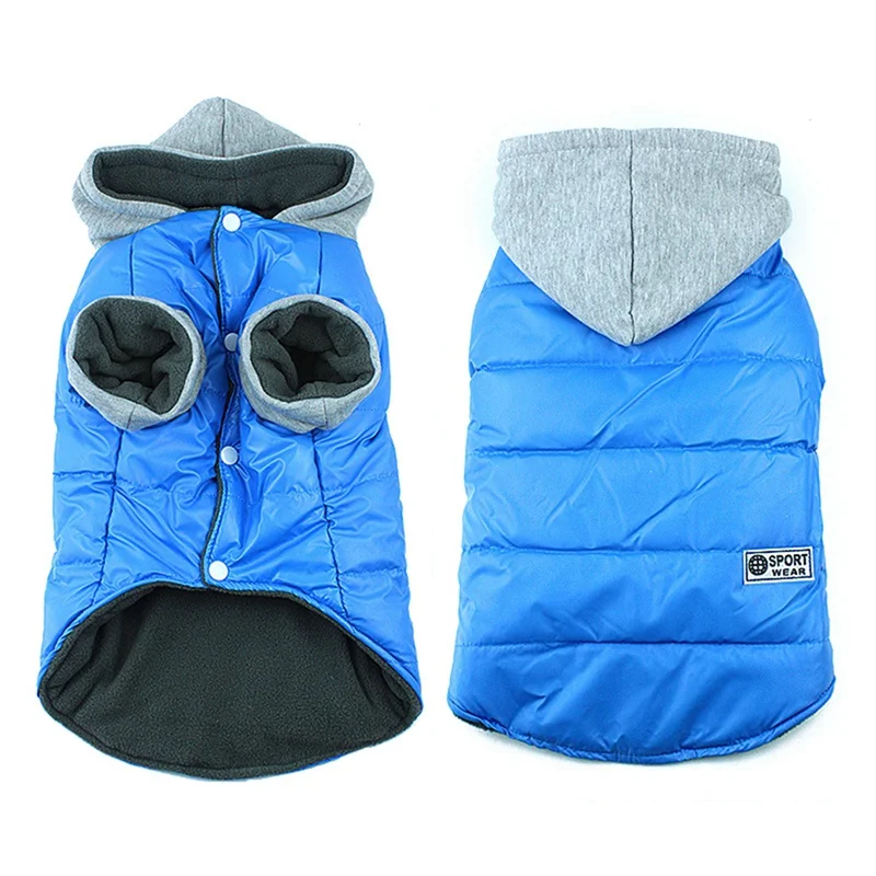 Зимнее пальто для собак куртка утепленная теплая щенков одежда с капюшоном Осень