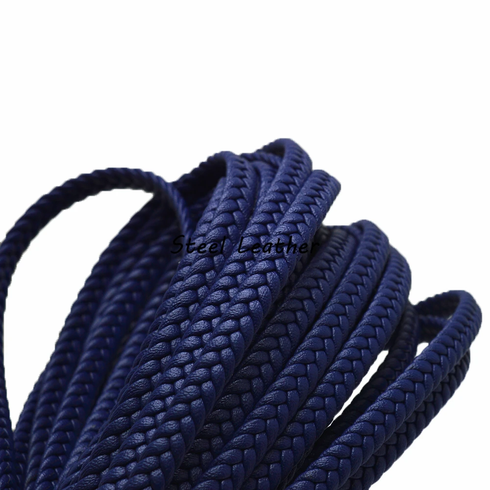 Шнур Кожаный Плетеный синий 10 м/лот около 7 х 3 мм | Украшения и аксессуары
