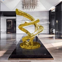 hotel lobby floor sculpture abstract large decorations marketing center outdoor stainless steel installation artwork