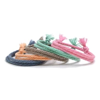 meetvii lucky pure colour rope bracelet women men handmade woven cotton string bracelet couple friendship jewelry 14 colors