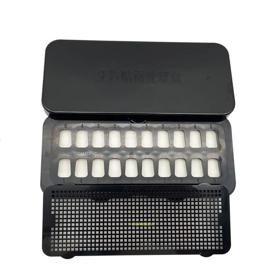 5Pc Dental Teeth Whitening Porcelain Veneer Pretreatment Box All Ceramic Veneers Processing Denture False Storage Case | Красота и