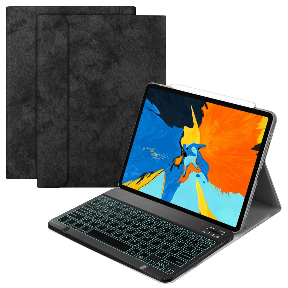 Русский Испанский 7 цветов с Подсветкой Bluetooth чехол для iPad Pro 11 Чехол Ультра Тонкий Стенд Funda для iPad Pro 11 чехол