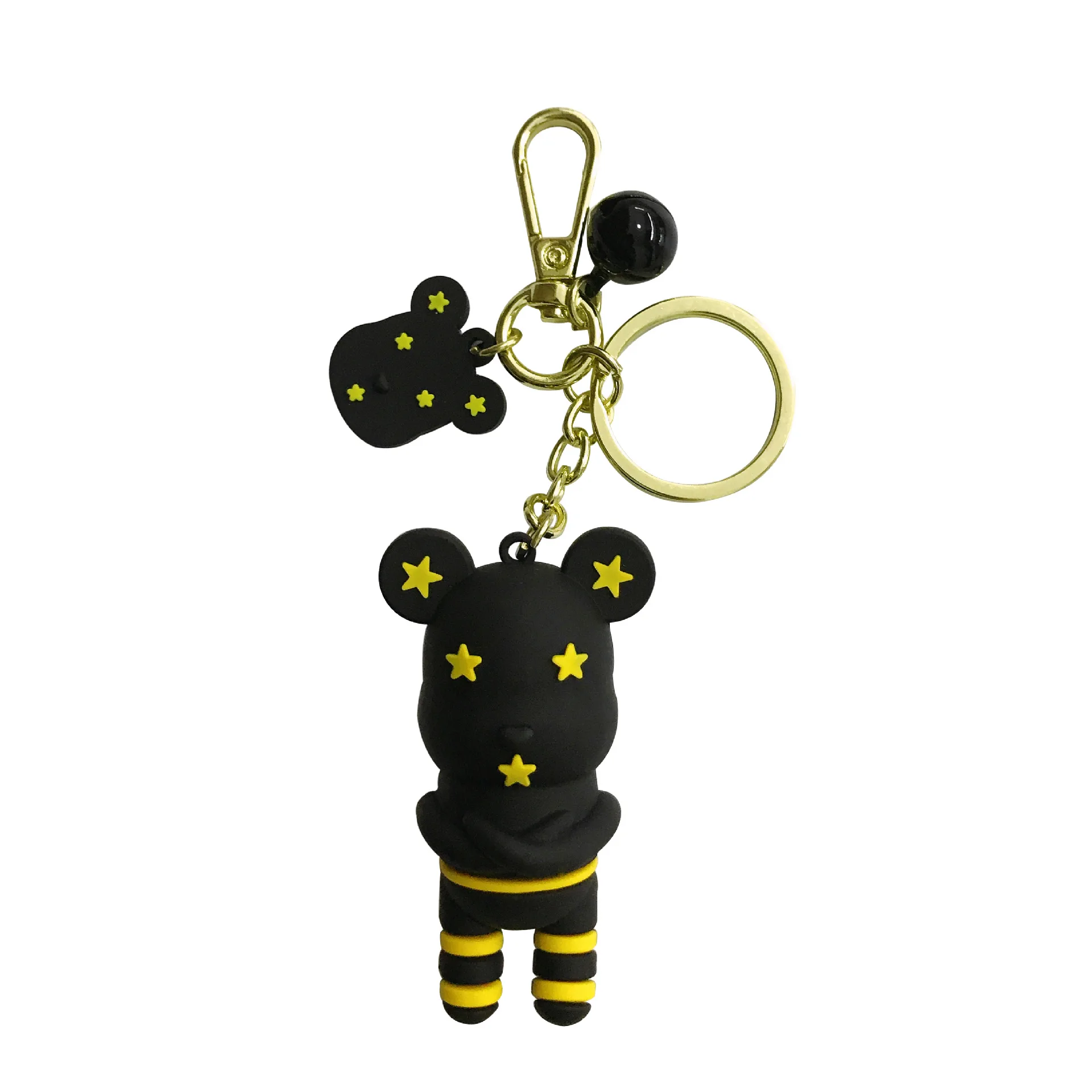 

Japanese and Korean Cartoon Bell Violent Bear Doll Keychain Couple Car Key Ornament Valentine's Day Gift