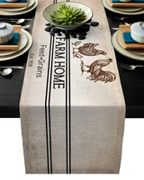 table runner modern farm animal chicken retro multi pattern chirstmas party wedding home decor placemat coasters table runner