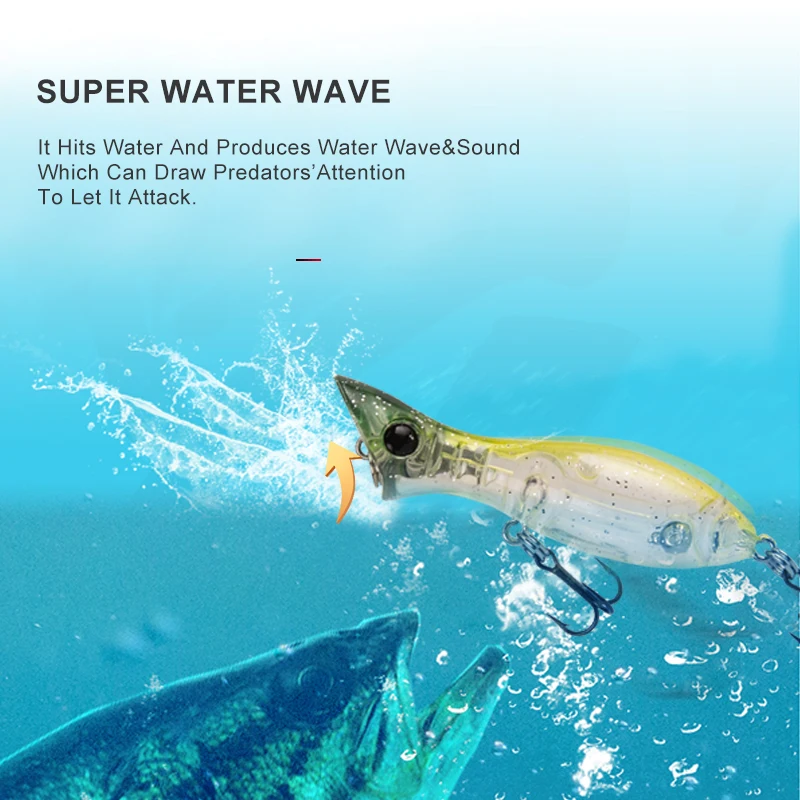 Приманки для рыбной ловли Kingdom PO-50 Popper 50 мм 3.5g 5g плавающие искусственные жесткие