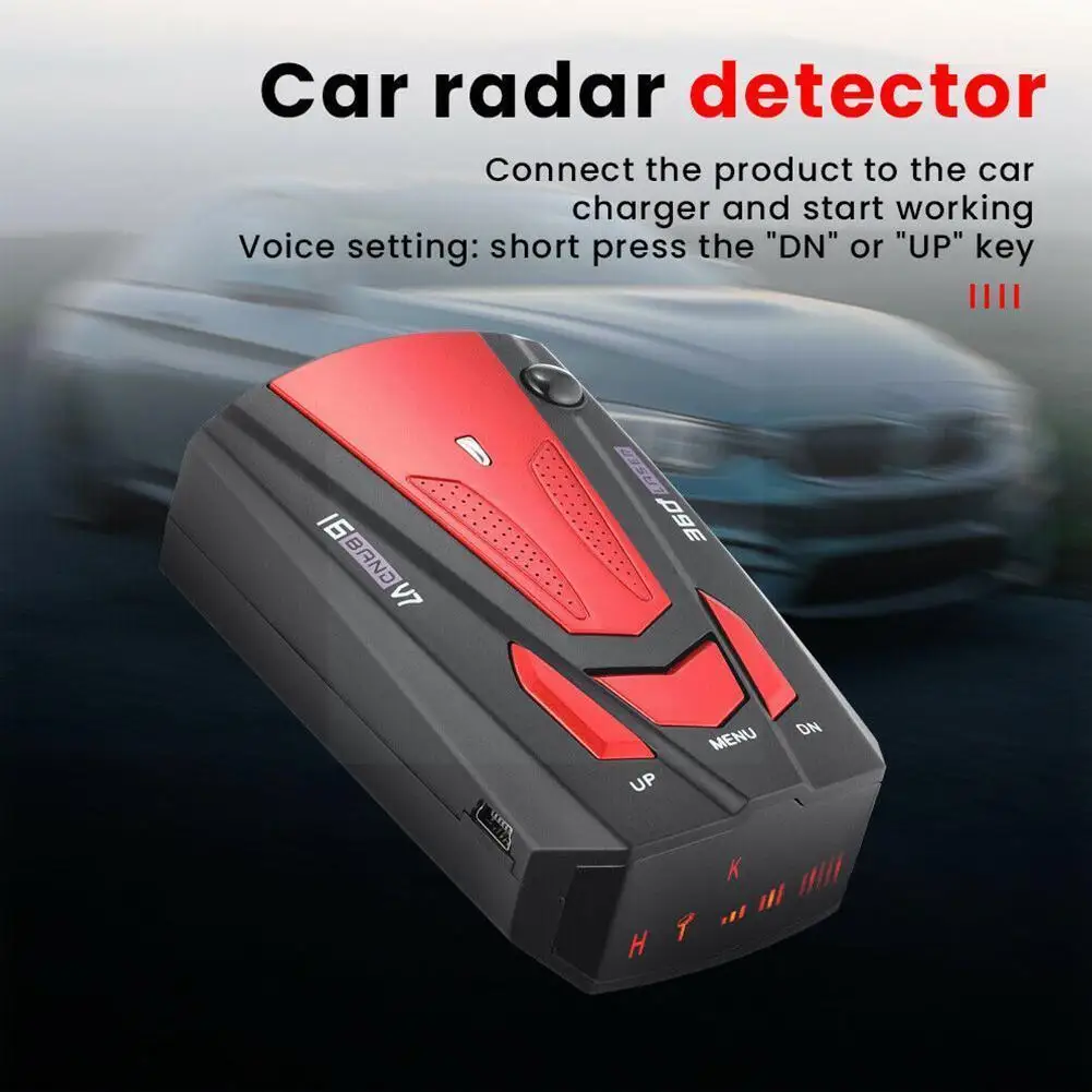 

Автомобильный прибор для измерения скорости, 12 В, с 3 кнопками, безопасная скорость автомобиля, V7, голосовое оповещение, 16 скоростей, 360 граду...