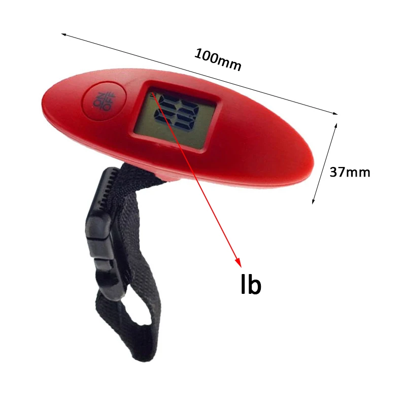 red 40 кг/100 г цифровые часы цифровые Чемодан весы Портативный электронные весы с ЖК-дисплеем Подсветка чемодан покупок подвесной Вес весы с ремешком - Цвет: red