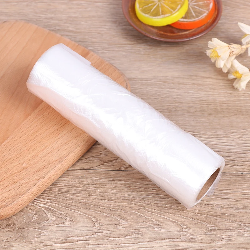 

100Pcs/Roll Roll Disposable Vest Design Food Storage Grip Seal Bag Saver Saran Wrap Plastic Bags Home Kitchen Organization