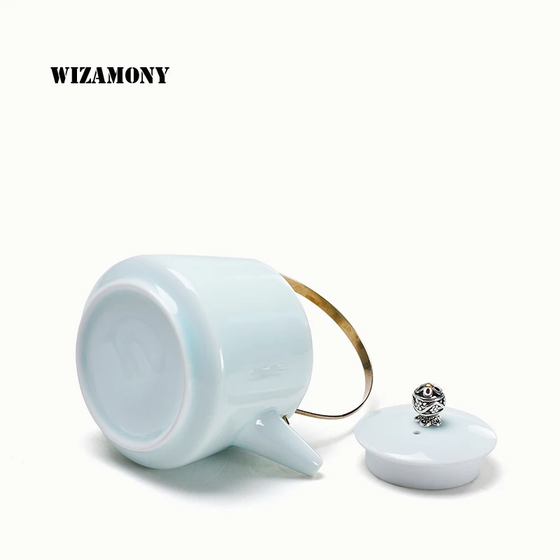 WIZAMONY Ding белая Нефритовая синяя чайная кастрюля 200 мл чайный набор Celadon бытовой